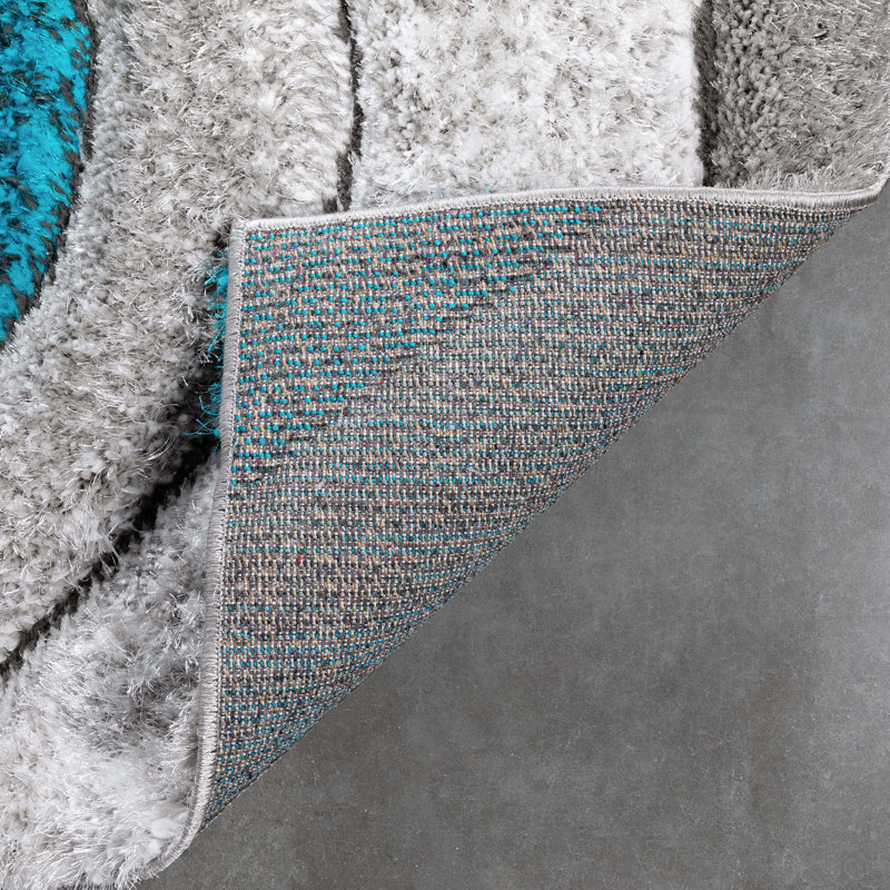 Geometric Shag Area Rug, Rectangle 120 x 160cm