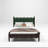 Ines Wood Bed Frame with Upholstered Headboard - Velvet Upholstery-446306939-449762895
