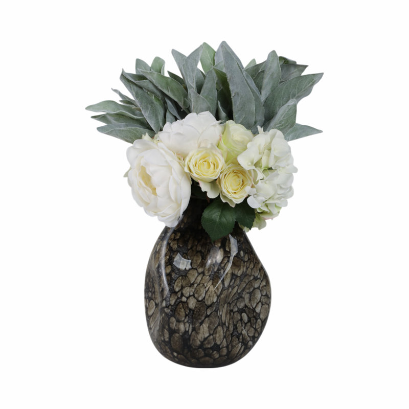 Tunis Handmade Glass Table Vase, 10" H x 8" W x 8" D