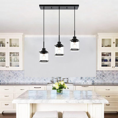Sparland 3 - Light Matte Black Kitchen Island Pendant