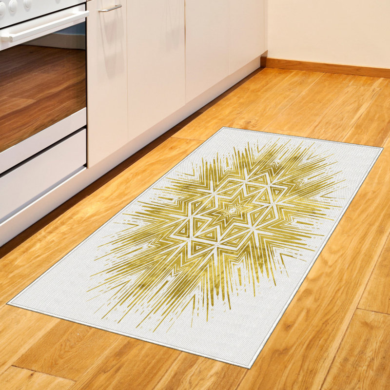 Mandala High Density Long Fiber Poly Threads Decorative Area Rug Carpet, Rectangle 2'7" x 5'