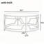 Table basse ronde avec plateau en verre trempé, structure en métal géométrique et tablette inférieure-859138535