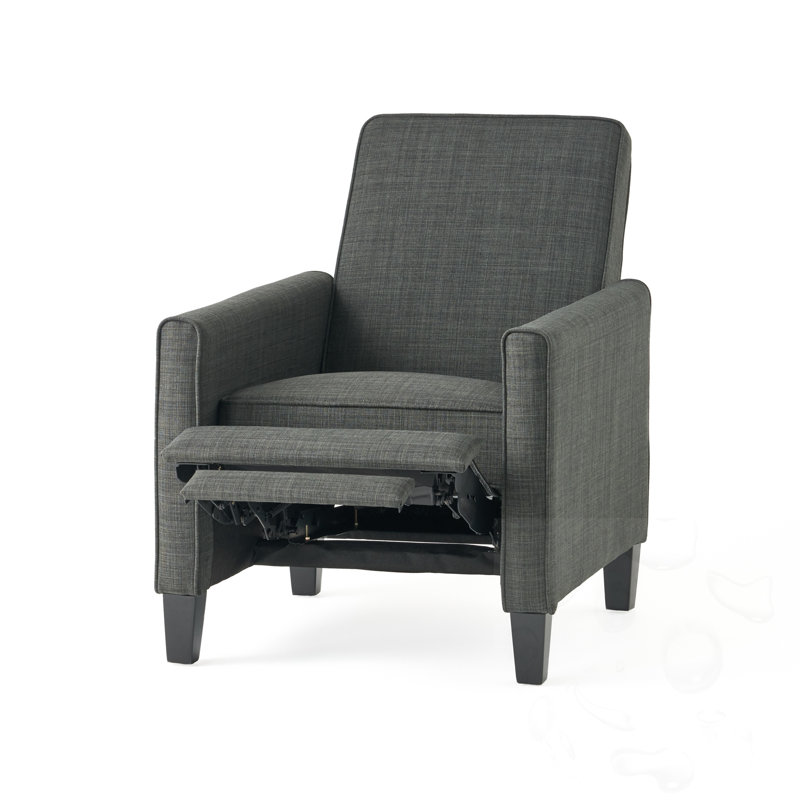 Fauteuil inclinable rembourré réglable avec repose-pieds extensible, Gris foncé