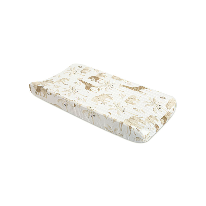 Safari Animal Change Pad Cover, Soft and Durable, Fits Standard Size, 32" L, Kendi by Crane Baby