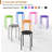 Set Of 6 Stacking Stools With Padded Seats, 17 Inch Standard Height Padded Stack Stools With Leather Surface, Portable Nesting Round Metal Stools For Home Kitchen Indoor Outdoor, Assorted Color, Pack Of 6-1825006555