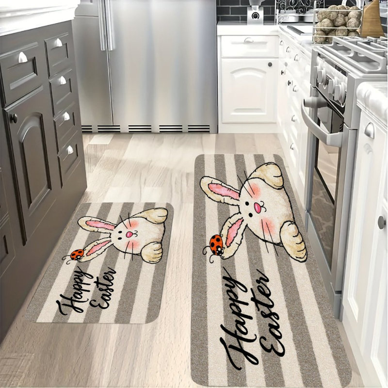 Joyeuses Pâques, ensemble de 2 tapis de cuisine