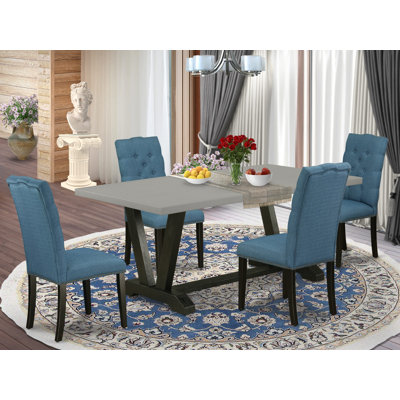 Acacia Solid Wood Dining Set by Red Barrel Studio