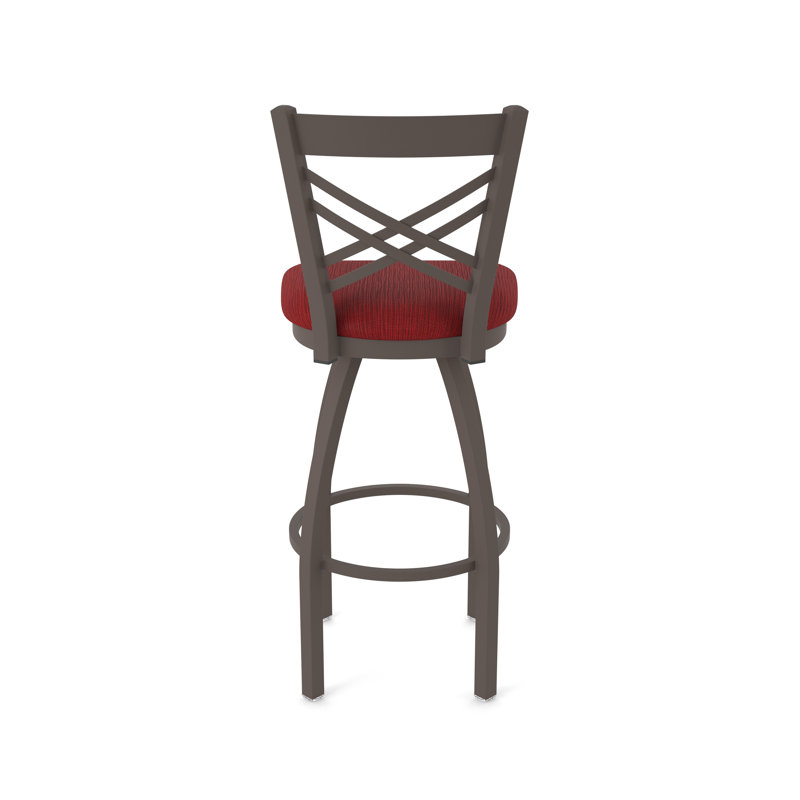 Catalina 36" Swivel Bar Stool, Bronze, Fabric-Graph Ruby