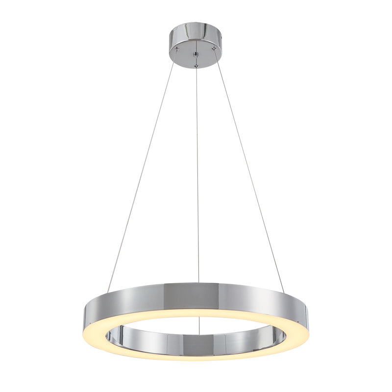 Lustre halo à 1 lumière DEL Street, H 3 po x l 21,6 po x p 21,6 po, Chrome