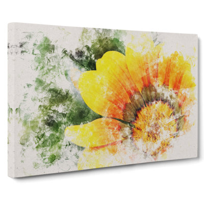 Bright Yellow Flower - Wrapped Canvas Painting