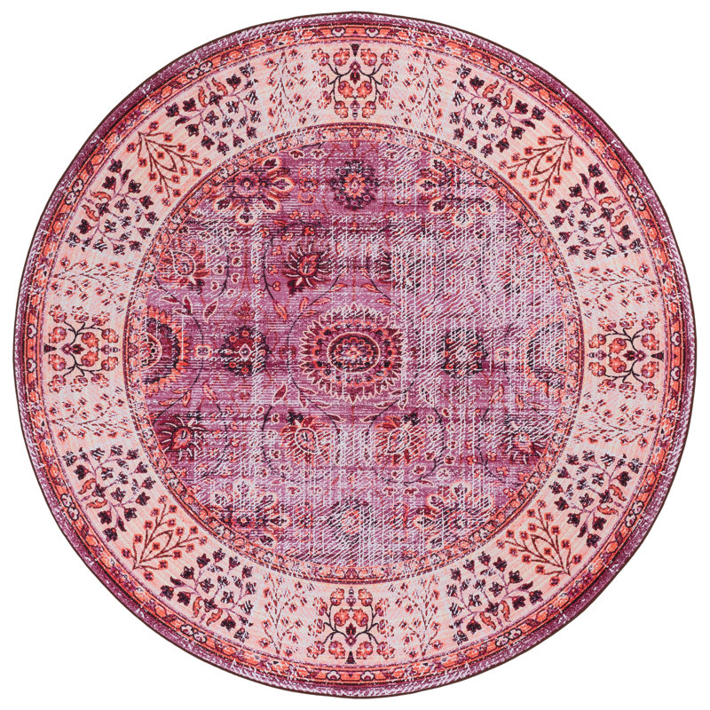 Tucson 204 M/W S/R Performance Machine Washable Oriental Rug, Round 6'