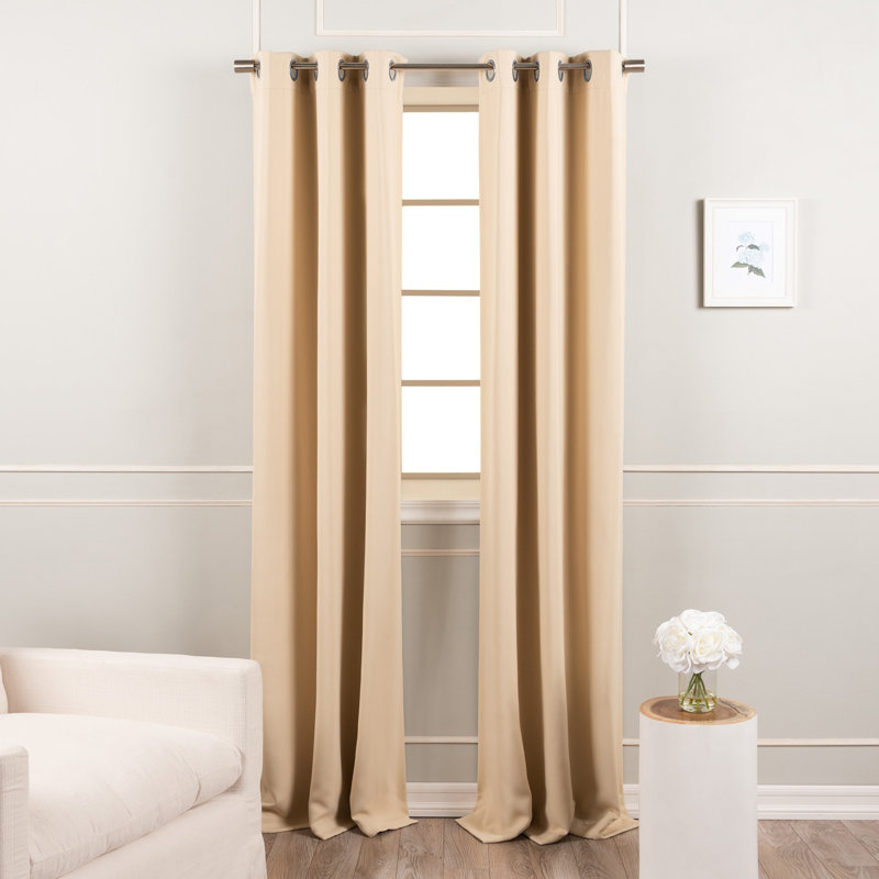 Rideau en polyester Lympsham, Beige, L 40 po x L 84 po