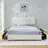 Full Size Kids Upholstered Bed With Oversized Rabbit Ear Headboard, Led Light & 4 Storage Drawers, Boucle Fabric (79.5''X55.75''X41'')-164909484-164909486