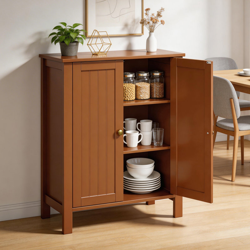Bathroom Cabinet Brown With Double-Door