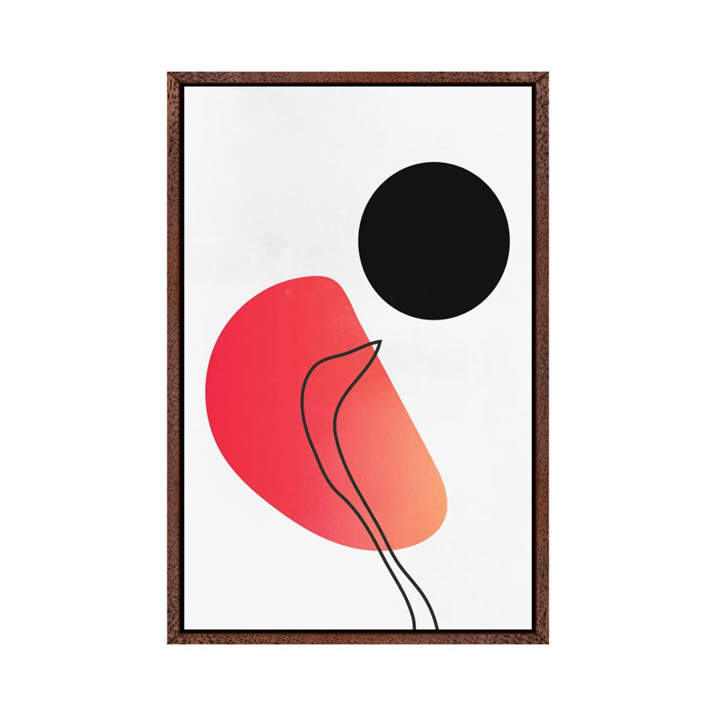 Abstracta No.3 by Kubistika - Painting on Canvas, Classic Brown Wood Floater Framed, 101.6cm H x 66.04cm W x 3.81cm D