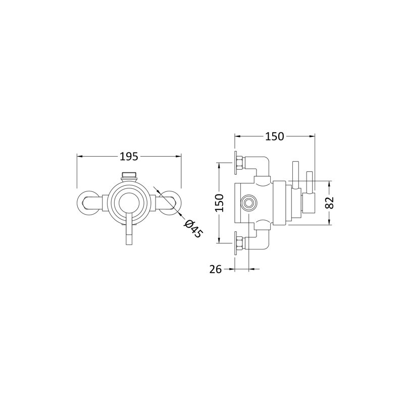 Tec Dual Single Exposed Thermostatic Shower Valve