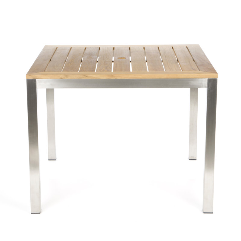 Tiburon Outdoor Square Dining Table, None Electropolish