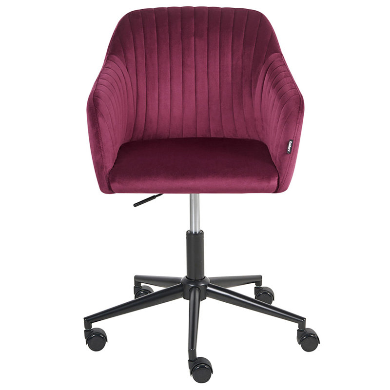 Canora Grey Velvet Office Chair, Red