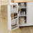 Solid Wood Top Kitchen Island Cart with Drop Leaf,  Locking Wheels, Large Drawers, Storage Cabinet, Towel Rack & External Spice Rack-1604598942