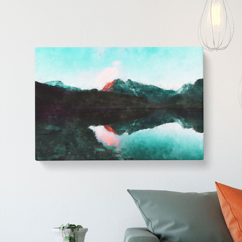 Mountain Reflection In France - Wrapped Canvas Print, 35cm H x 50cm W x 3cm D