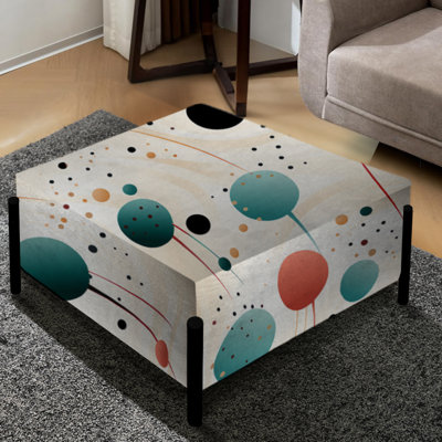 Contemporary Fusion Motif à pois - Grand repose-pieds carré à pois