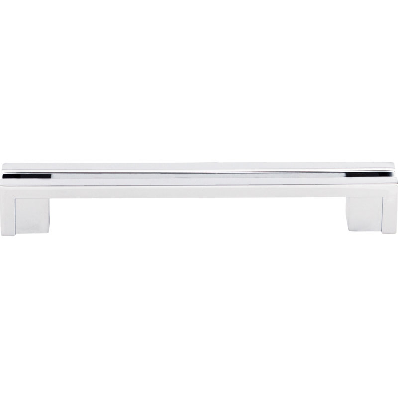 Flat Rail 5" Center to Center Bar pull, Polished Chrome, 5" Center to Center