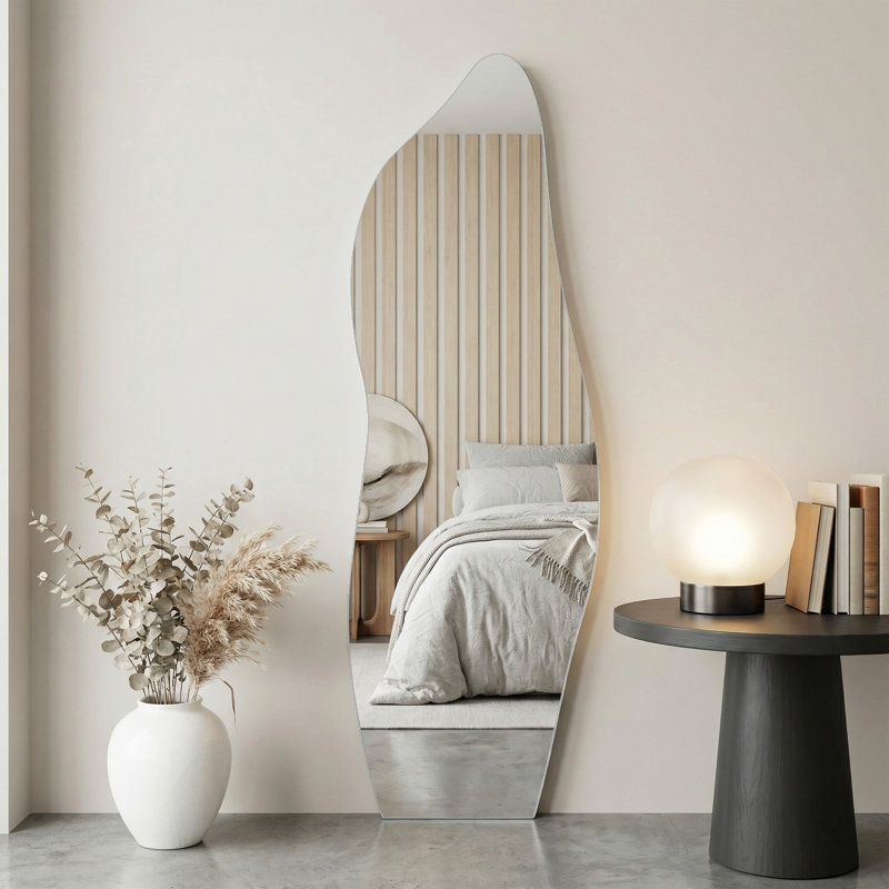 Clear Irregular Stone Shaped Frameless Wall Mirror Float Glass Full Body Viewing Modern Decorative Wall Mirror