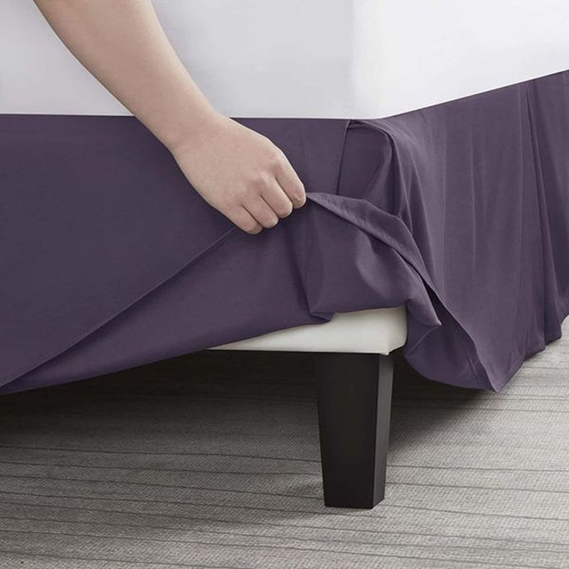 Luxury Pleated 14" Bed Skirt, Eggplant, Full