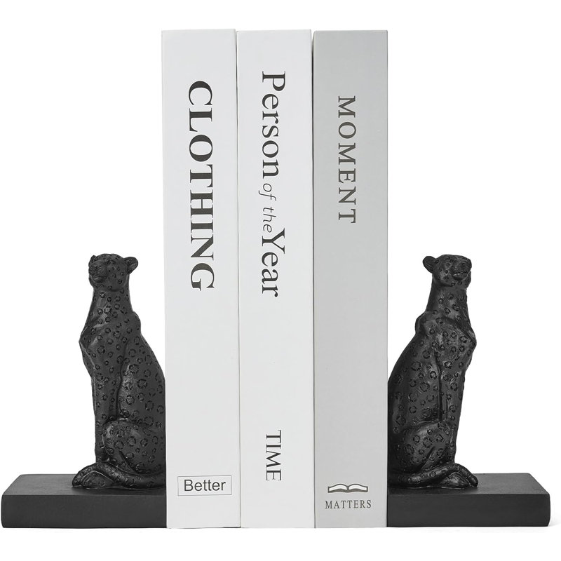 Serre-livres noir guépard