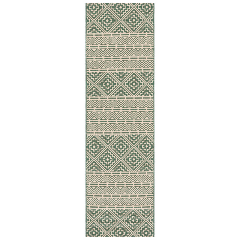 Tapis d'intérieur / extérieur Courtyard Performance Southwestern, Tapis de couloir 2 pi 3 po x 8 pi