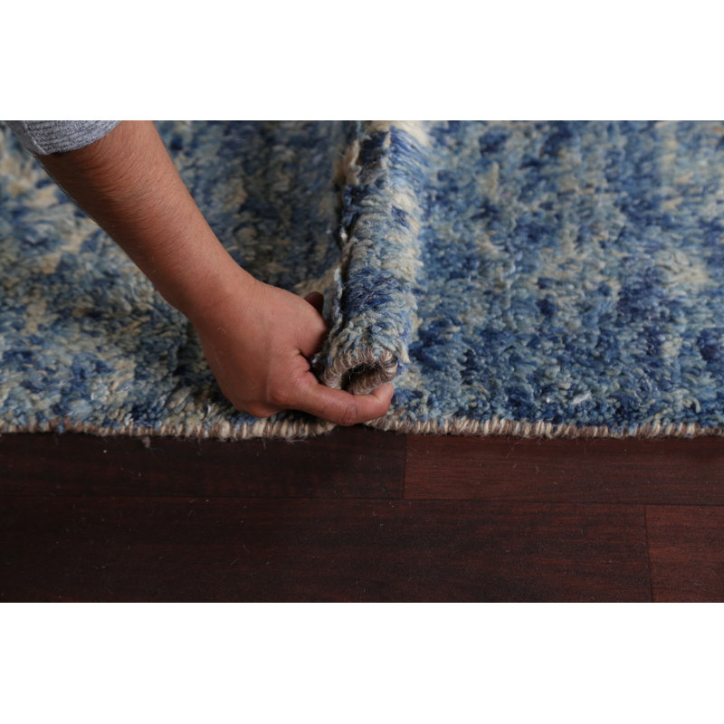 One-of-a-Kind 2'11" x 12'4" New Age Runner Wool Area Rug in Blue