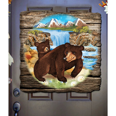 Décoration murale porte-cintre à cabine ours