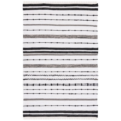 Tapis rayé ivoire / noir Maytham Kilim 201 STK201A
