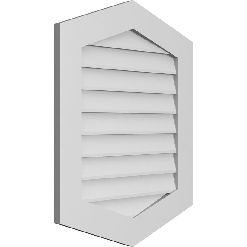 Ventilé vertical à pignon vertical 4/12 po, H 32 po x l 26 po x P 1 po