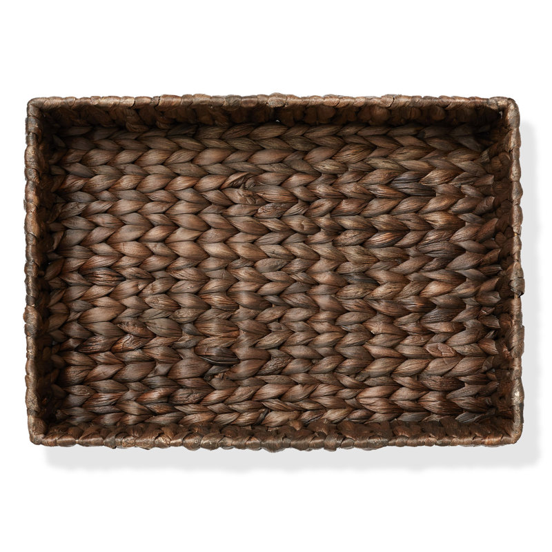 Casafield Bathroom Storage Baskets, Water Hyacinth Toilet Tank Topper Bins, Dark Brown