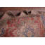 Tapis traditionnel rouge et rose à motif floral 9 x 13