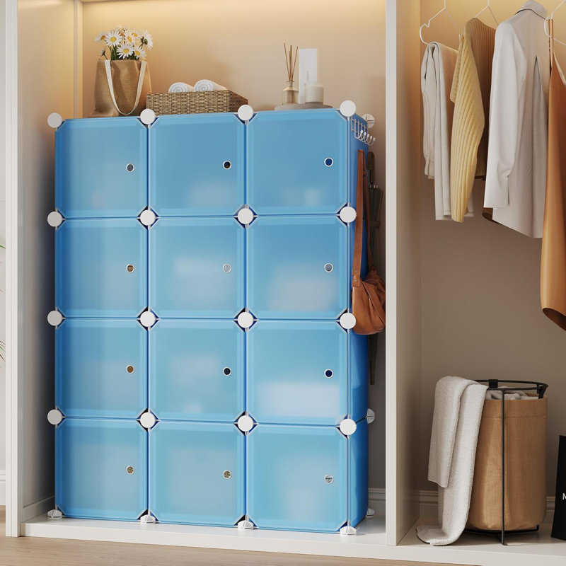 8-Tier 48-Pair Expandable Shoe Cabinet Organizer - Portable Stackable Shoe Rack with 2 Versatile Hooks, Freestanding Space Saving Storage for Bedroom, Closet, Entryway & Apartment