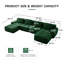 Canapé modulaire à assise profonde en velours côtelé modulaire à 4 places l 150,4 po x P 69,7 po x H 27,1 po Evergreen
