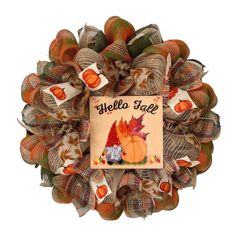 Autumn Wreath Hello Fall Gnome