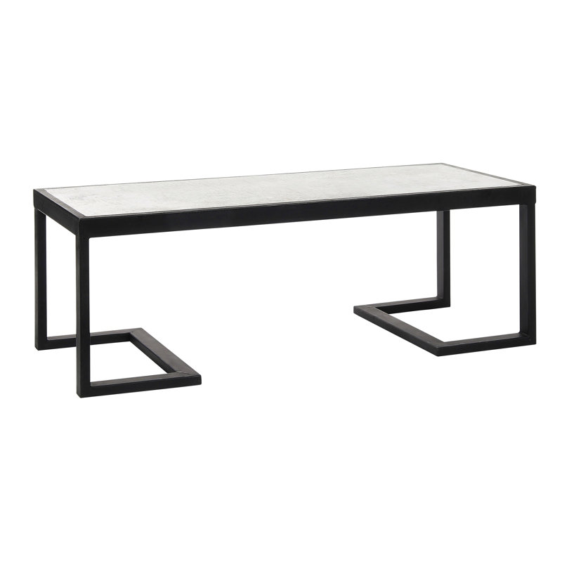 San Diego Coffee Table, Antique Black, Lite Travertine
