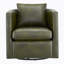 Fauteuil demi-tonneau pivotant en similicuir vert-1247997761