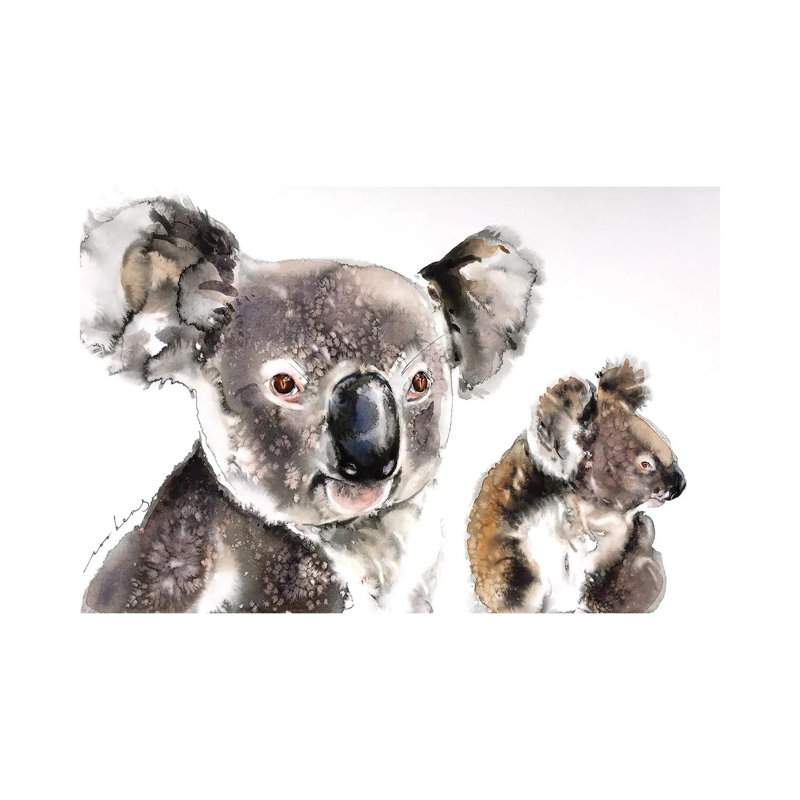 Koala Kinship by Soo Beng Lim - Wrapped Canvas Painting, 66.04 cm H x 45.72 cm W x 3.175 cm D