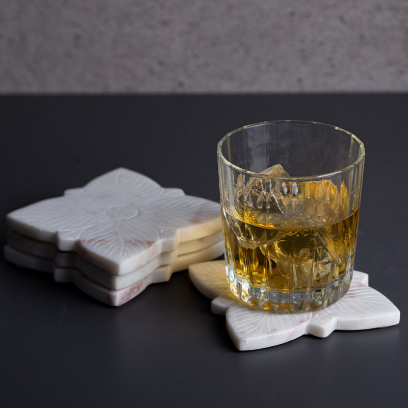 Marble Square 4 Piece Coaster Set