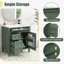 Meuble-lavabo avec lavabo, armoire de salle de bain avec 2 tiroirs et rangement basculant, conception de lavabo simple moderne-1148575194-1148575197