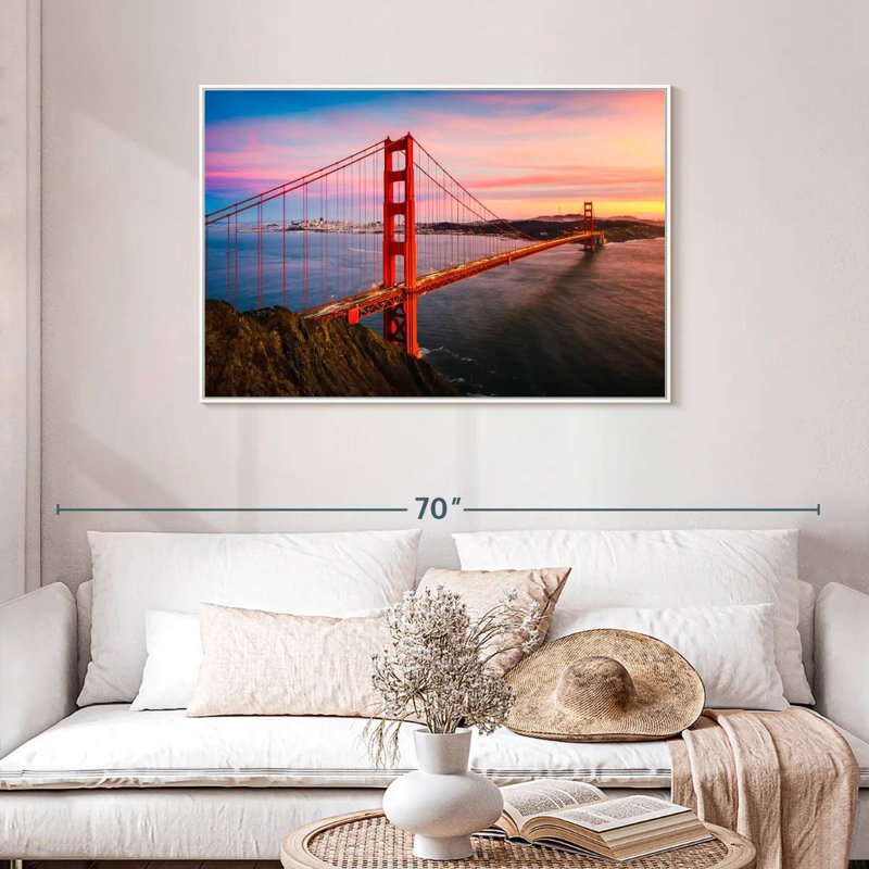 Golden Gate, Cadre flottant blanc, 43 po x 29 po