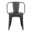 Ensemble bistro en métal 3 pièces avec table ronde et 2 chaises Colmar, mobilier d'extérieur noir et argent-129691343