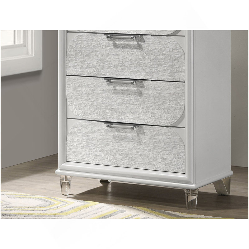 Commode 5 pièces Contemporary Glam Pearl White