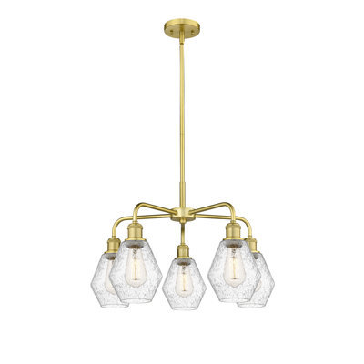 Amylea 5 - Light Steel Dimmable Geometric Chandelier