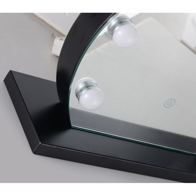 Miroir de salle de bain/meuble-lavabo biseauté Syn, Noir