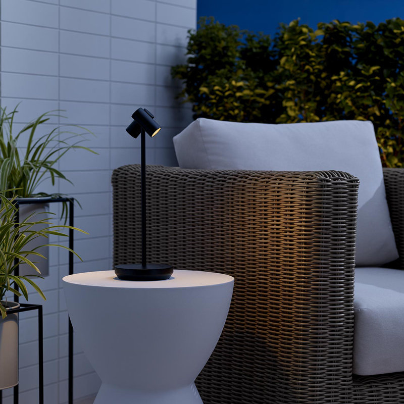 Doppia Accent Rechargeable Table Lamp, Black
